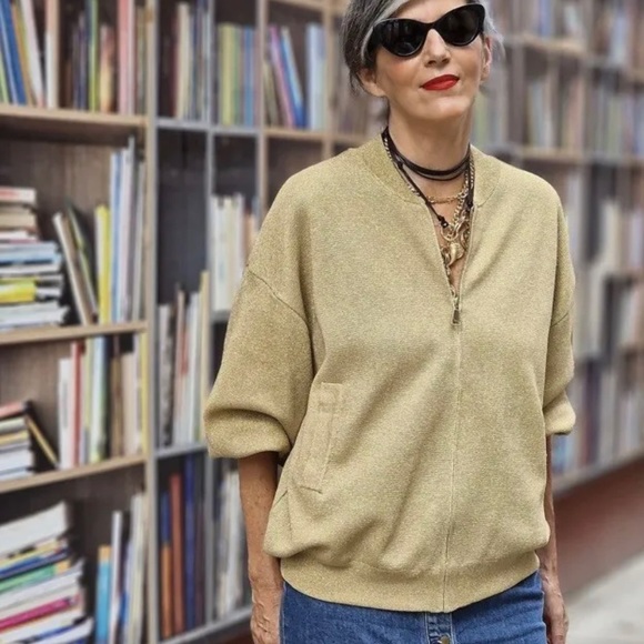 Zara gold knit cardigan Nwt large - Picture 1 of 3